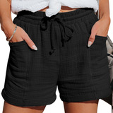 Shorts Con Cintura Alta Y Perneras Anchas Y Holgadas