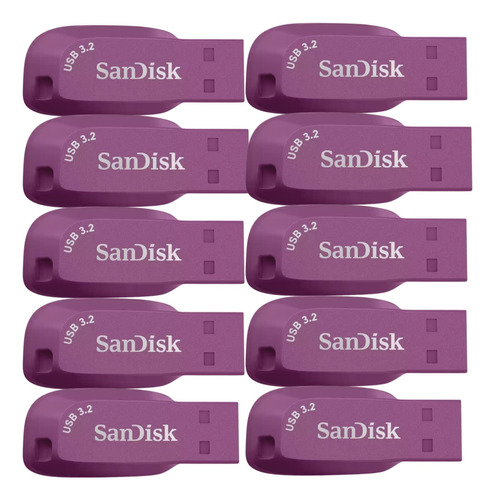 Kit 20 Memoria Usb Sandisk 64gb Cruzer Blade 3.2 Violeta