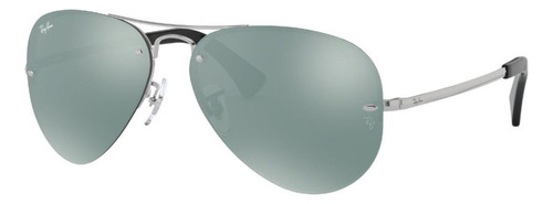 Óculos De Sol Ray-ban Rb3449 Standard Armação De Metal Cor Polished Silver, Lente Silver Espelhada, Haste Polished Silver De Metal