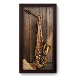 Quadro Decorativo - Saxofone - 19cm X 34cm - 039qdg