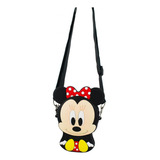 Bolsa Infantil Silicone Minnie Mouse Disney Licenciado 15 Cm Cor Vermelho