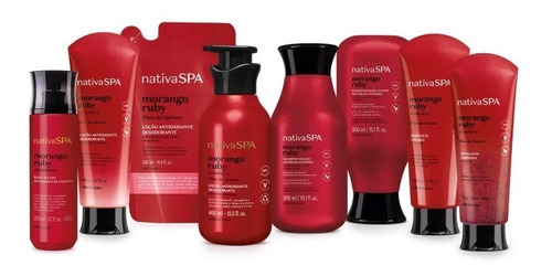 Boticario Combo Completo Nativa Spa Morango Ruby (8 Itens)