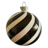 1 Pza Jumbo Esfera Navidad Caramelo Negro Blanco Artesanal