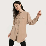 Sobrecamisa Larga  Beige Y Verde Militar Oversize