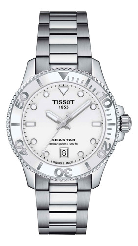 Reloj Tissot Seastar 1000 Acero Blanco 36mm