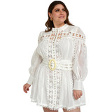 Vestido De Chiffon Tallas Extras, 51807 (blanco)