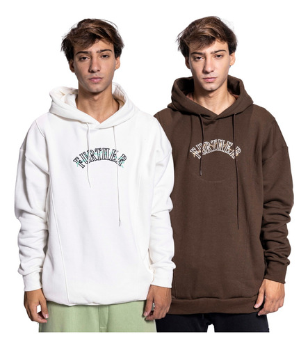 Pack X2 Buzo Hoodie Frizado Oversize Hombre Canguro Capucha 