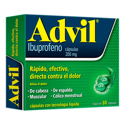 Cápsulas x10 unidades Ibuprofeno en Gel 200 Mg Advil | MercadoLibre
