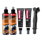 2 Motul C5  Lubricante Cadenas + Cepillo + 2 Desengrasante