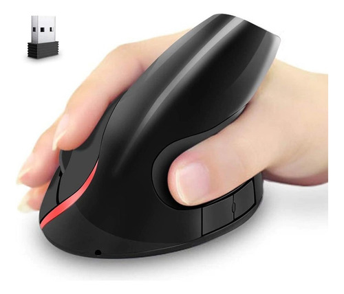 Mouse Inalámbrico Ergonómico Vertical Túnel Carpiano Color Negro