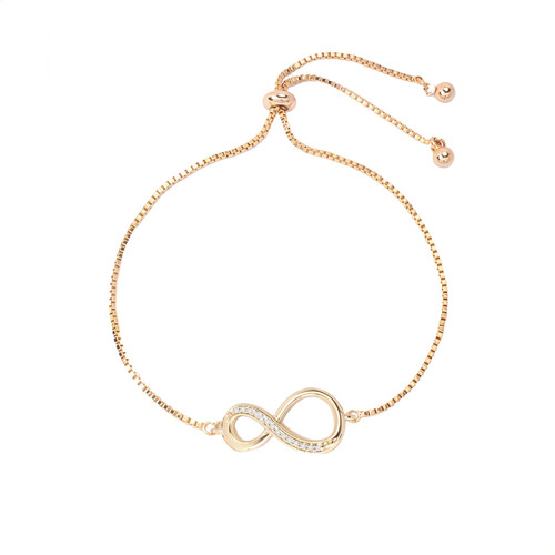 Esclava Pulsera De Mujer Infinito Diamantado Oro Lamin 18k