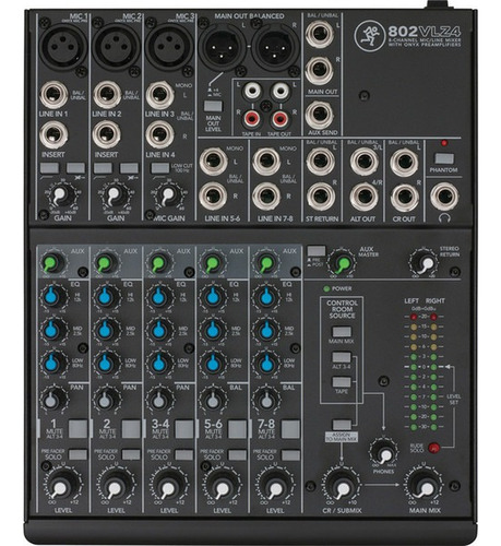 Mackie Mixer Grabacion Vivo 802-vlz4 8 Canales Audio Consola