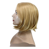 Peruca Curta Luxo Loiro Médio Corte Blunt Cut Wig Lace Liso