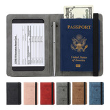 Porta Pasaporte Documentos Funda Protectora Viaje Con Rfid