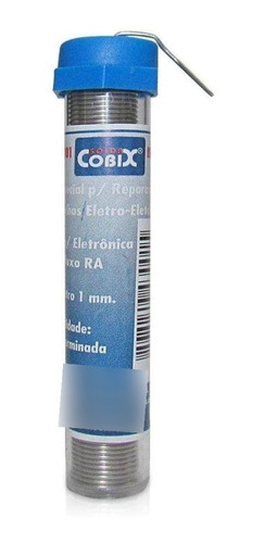 Solda Estanho Tubinho 22g 1.0mm C/ Fluxo - Cobix