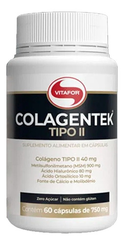 Suplemento Em Cápsulas Vitafor Colagentek Colágeno/minerais/vitaminas Sabor Neutro Em Pote De 60g Un