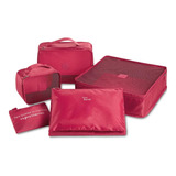 Organizador Eudora Para Mala De Viagem Rosa. 5 Peças Lavável Cor Rosa