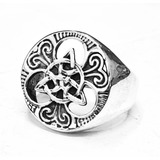 Anillo Celta Triqueta Y Nudo En Plata 1,8 Cm 12 Gr Art 1430