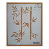 Stencil Cañas De Bambu Deco Pared Mural Patron 50x60 Flr1035