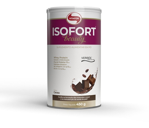 Isofort Beauty Whey Protein Isolado/hidrolisado 450g Vitafor