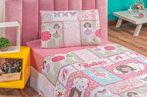 Kit Jogo De Lençol Roupa De Cama Solteiro Infantil Menina 3p | MercadoLivre