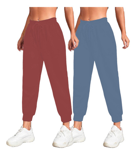 Pans Mujer Afelpado Jogger Casual Pack 2 Piezas