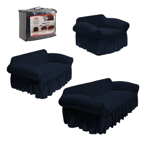 Protector Cubre Sala  Stretch Fit Falda Bubble  3 Piezas | Envío gratis