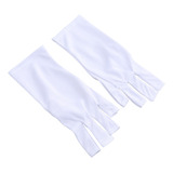 Guantes De Manicura Uv Shield, 25 Cm, Cortos, Color Blanco,