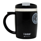 Mug Termico Keep Taza Café Té Desayuno Termo 400ml Colores Color Negro