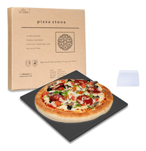 - Piedra Pizza Cuadrada De 12.0 X 12.0 In | Piedra Asar...