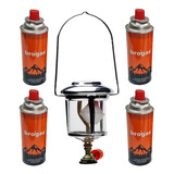 Farol Sol De Noche Brogas 250 Bujias + 4 Cartuchos Gas 227 G Color Plateado