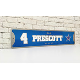 Vintage Dak Prescott Cowboys Dallas Nfl Cartel De Metal 