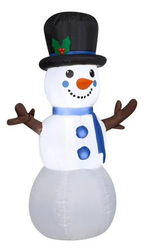 Inflable 1.2m Navideño Navidad Snowman Muneco Nieve Con Luz