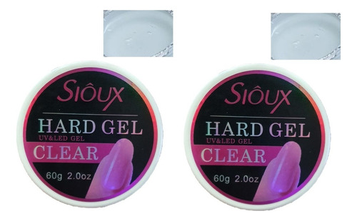 Kit 2 Geis Sioux Hard 60g Uv Led Alongamento Unhas Acrigel Cor Clear