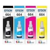 Kit 4x Tinta Para Uso Epson L355 L365 L375 L395 L380 L200