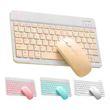 Kit Teclado Y Mouse Slim Pastel Bt Windows Apple Android 