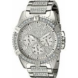 Guess Men's Stainless Steel Multifunction Crystal Accented