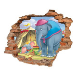 Calcomania 3d Vinil Infantil Dumbo Tapiz Elefante 65x55cm