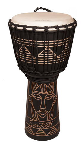 Djembe De Cuerda Tallada Mano De 12 , Serie  , Acabado ...