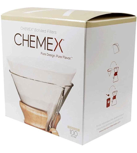Chemex Filtros De Café, 100 Unidades, Bond, Cuadrado, Transp
