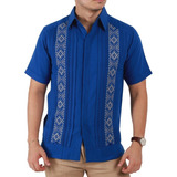 Guayabera Yucateca Bordada En Punto De Cruz, Mod. Hocabá. 