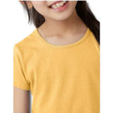 Blusa Hering Kids Básica Infantil Menina Golaredonda Amarelo