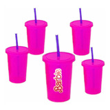 15 Vasos Personalizables Reutilizables 16 Oz + Tapa Y Popote