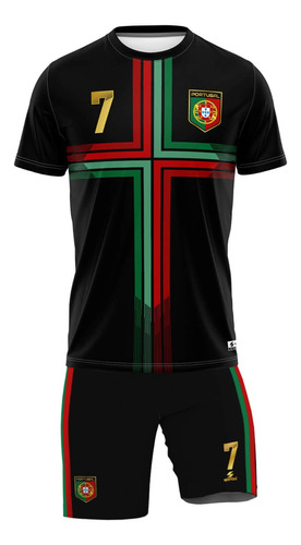 Uniforme Cristiano Ronaldo Portugal Camisa E Shorts