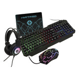 Kit Gamer Vortred V-930655 Teclado Mouse Audifonos Mouse Pad