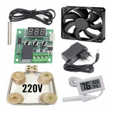 Kit Para Chocadeira 220v Termostato Medidor Umidade Fonte