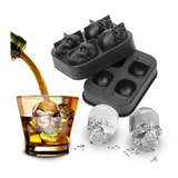 Kit 2 Forma De Gelo De Silicone 3d Caveira Bebidas Festa