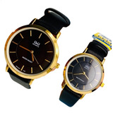 Pareja De Relojes Qyq Original Pulso En Cuero  + Envio