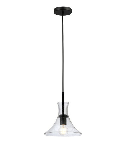 Lámpara Colgante E27 42w Color Negro Pantalla Cristal Calux