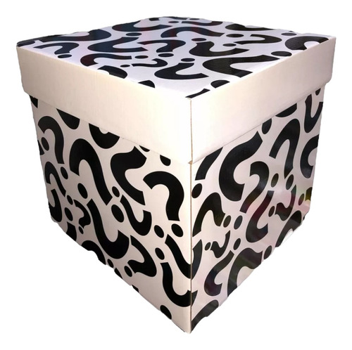 1 Caja Para Regalo Blanca 25x25cm Diseño Signo De Incognito